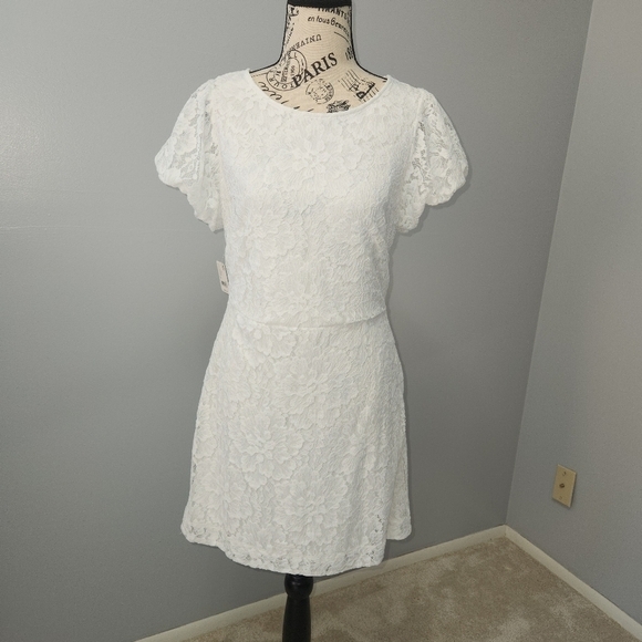 Free People Hailee Lace Mini Dress Ivory Size Medium NWT - Picture 3 of 10